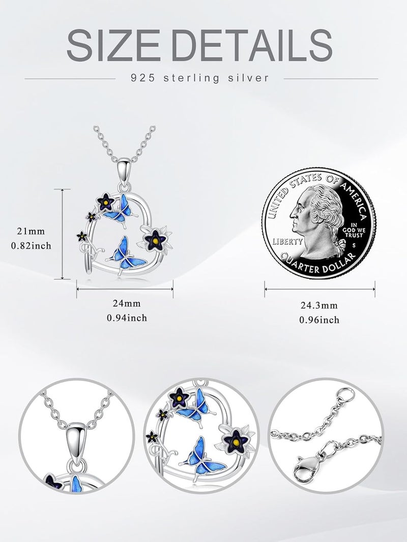Cargari Store Dragonfly/Butterfly/Elephant/Hummingbird/Axolotl/Horse/Panda/Bee necklace for Women 925 Sterling Silver Heart Pendant Necklace Animal Jewelry Gifts for Women - Image 5